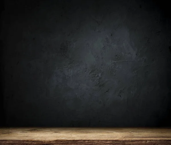 Alter Holztisch Mit Rauch Dunklen Hintergrund — Stockfoto