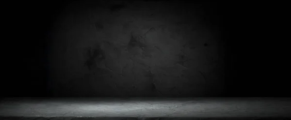 タイルの床 レンガの壁の背景と暗い部屋 — ストック写真
