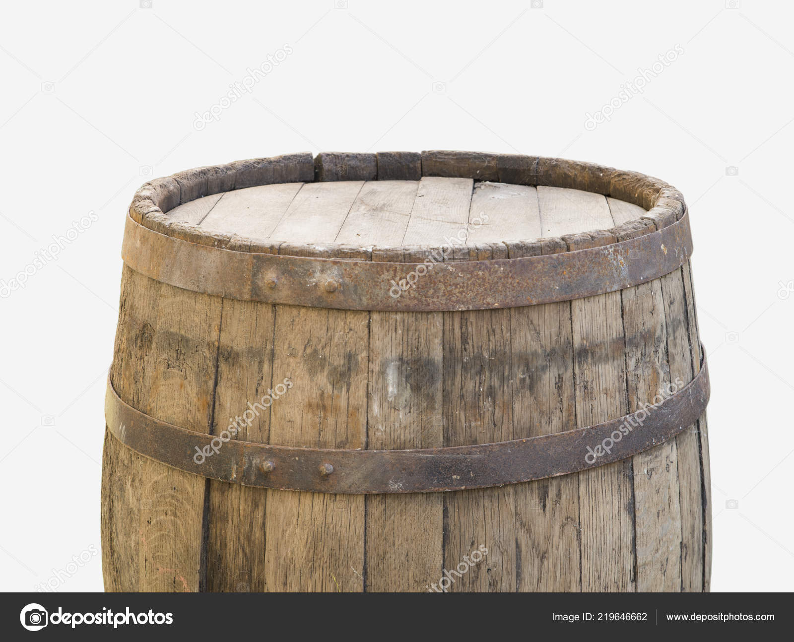 Wooden Barrel Top View Isolated White Background Illustration Stock Photo  by ©kishivan 219646662