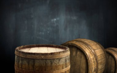 fıçının arka planı ve aşınmış eski ahşap masa