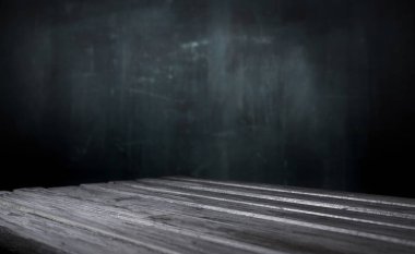 döşeme zemin ve tuğla duvar arka planı karanlık oda