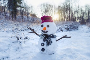 turuncu günbatımı kardan adam arka plan christmas santa