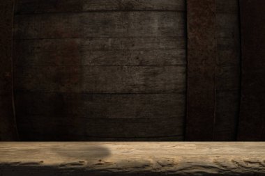 arka plan varil ve ahşap aşınmış eski tablo