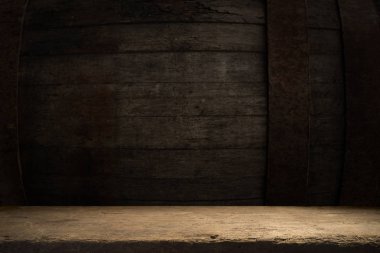 arka plan varil ve ahşap aşınmış eski tablo