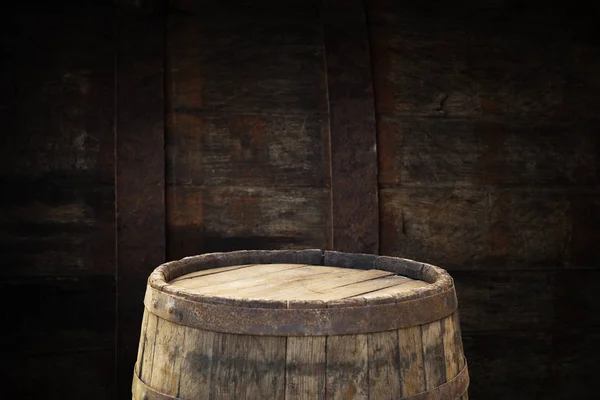 Tło Beczki Zużyty Stary Stół Drewna — Zdjęcie stockowe