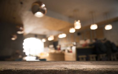 bulanık arka planını bar ve koyu kahverengi Resepsiyon alanı retro ahşap