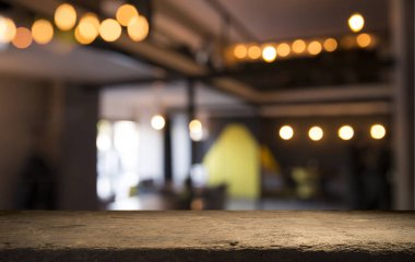 bulanık arka planını bar ve koyu kahverengi Resepsiyon alanı retro ahşap