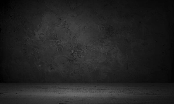 Old wood table top with smoke in the dark background.
