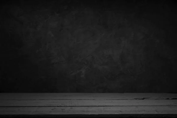 Cement floor in dark room with spot light. black background. — Stock Photo, Image