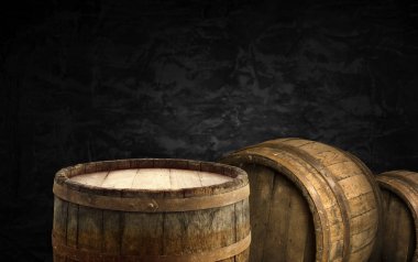 arka plan varil ve ahşap aşınmış eski tablo