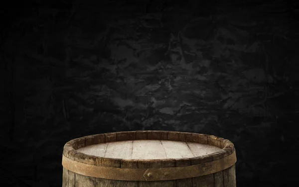 Fundo barril e desgastado mesa velha de madeira — Fotografia de Stock