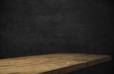 Kafenin soyut bulanık arka planının önündeki boş ahşap masa. Ürünlerinizi görüntülemek veya montajlamak için kullanılabilir. Ürünün görüntülenmesi için modelleyin