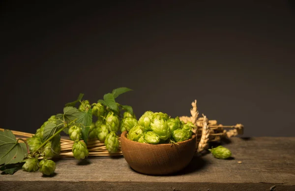 Bier Stillleben Mit Vintage Bierfass Und Glas Light Bier Frisches — Stockfoto