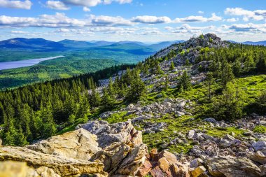 RUSSIA South Ural Ridge Ural Zyuratkul mountains and sky clipart