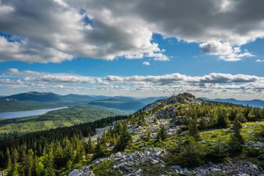 RUSSIA South Ural Ridge Ural Zyuratkul mountains and sky clipart
