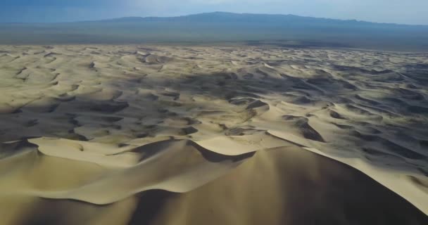 Moğolistan 'daki Gobi çölünde kum tepeleri. — Stok video