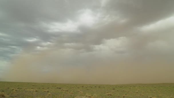 Tempestade de areia no deserto de gobi na Mongólia — Vídeo de Stock