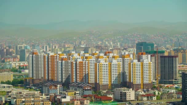 Ulan bator cidade vista novos edifícios altos — Vídeo de Stock
