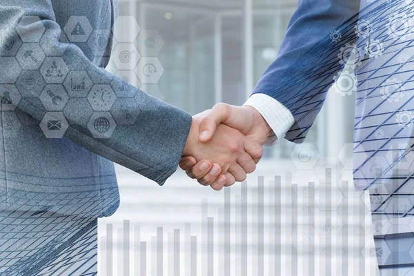 Handshake Dvou Podnikatelů Koncept Dohody — Stock fotografie