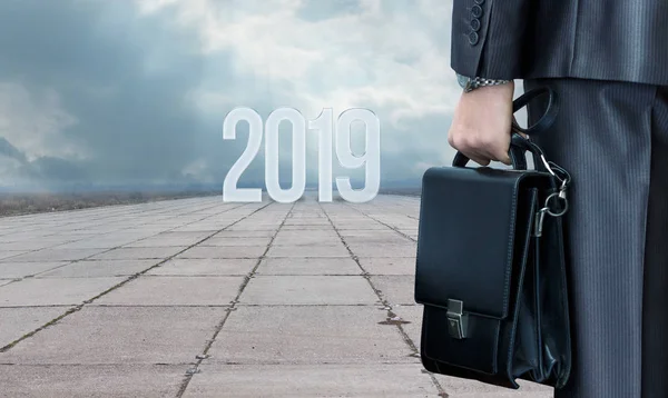 Novo 2019 Ano Novo Caminho Negócio — Fotografia de Stock