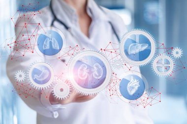 Doktor iç organların etkileşim mekanizmasını ayarlar.