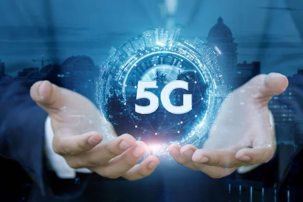 Konceptet nätverksanslutning 5G . — Stockfoto