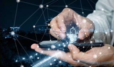 Şehir ağında mobil cihazların güvenliğini sağlama kavramı .