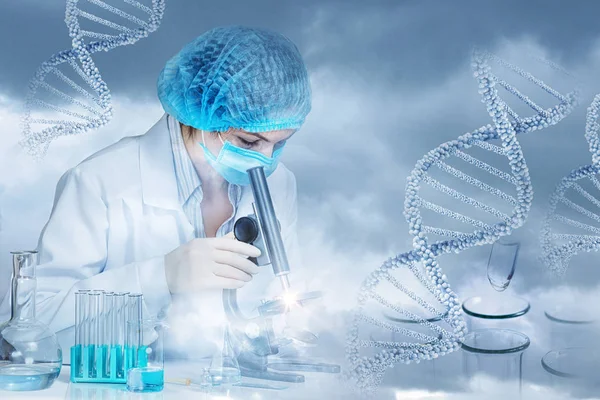El concepto de investigación y pruebas de ADN  . — Foto de Stock
