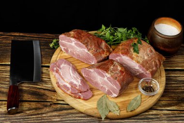 Jambon pişirme kavramı.