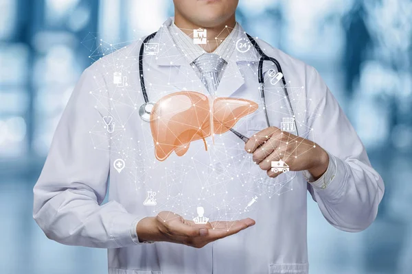 O conceito de tratamento do fígado . — Fotografia de Stock