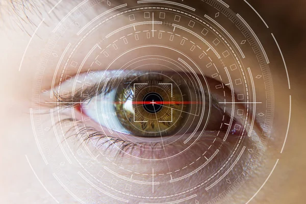 Concepto Identificación Ocular Exploración Ocular Primer Plano — Foto de Stock