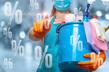 Temizlik hizmetlerinde indirim kavramı.