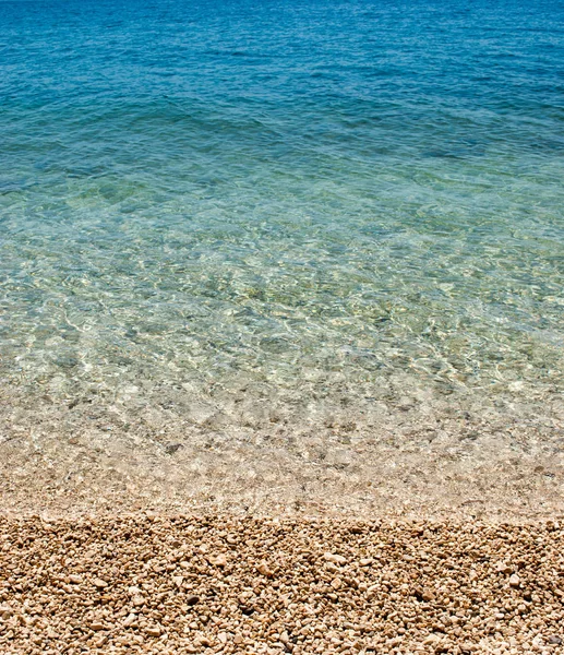 Square Background Image Calm Turquoise Sea Shingle Beach — Stock Photo, Image