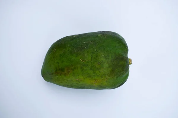 Close Único Mamão Verde Papaia Pata Frutas Mamão Cru Indiano — Fotografia de Stock