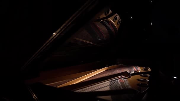 Піаніно Кришка Відкрита Обкладинка Піаніно Відкрита Налаштування — стокове відео