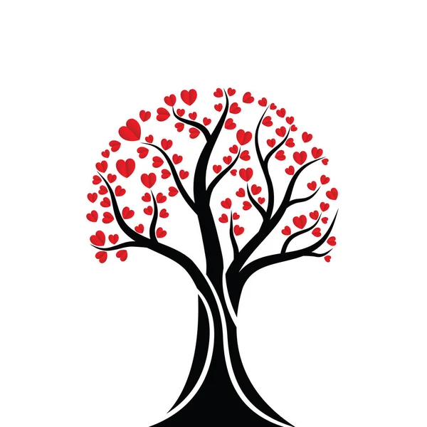 Love Tree Heart Leaves White Background Vector Illustration — Stock Vector