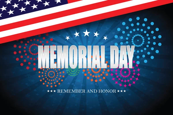 Memorial Day Herinner Eren Vectorillustratie — Stockvector