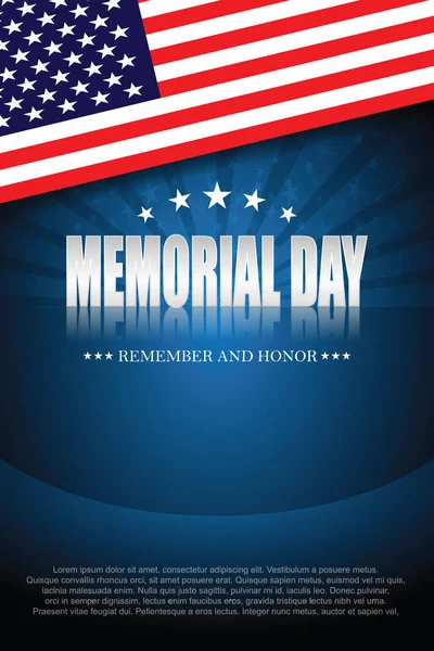 Memorial Day Remember Honor Vector Illustration — Stock Vector