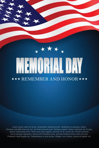 Memorial Day Remember Honor Vector Illustration — Stock Vector