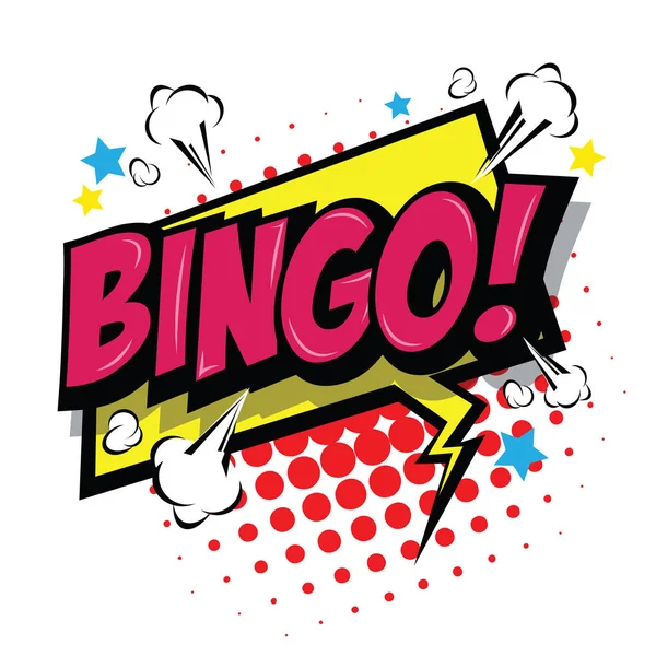 Bingo Φούσκα Ομιλία Του Κόμικ Κινουμένων Σχεδίων Τέχνη Και Εικονογράφηση — Διανυσματικό Αρχείο