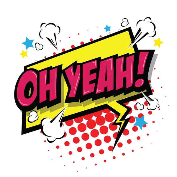 Ah evet! Komik konuşma balonu, çizgi film. Sanat ve illüstrasyon vektör dosyası.