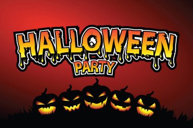 Halloween örümcek ve perili şato ve yarasa ile afiş. 