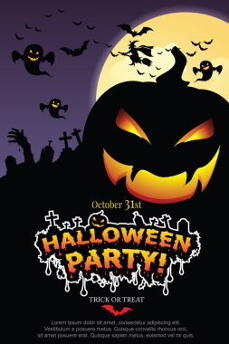 Cadılar Bayramı Davetiyesi. Vektör Eps 10