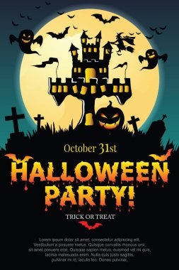 Cadılar Bayramı Davetiyesi. Vektör Eps 10