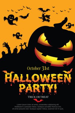 Cadılar Bayramı Davetiyesi. Vektör Eps 10