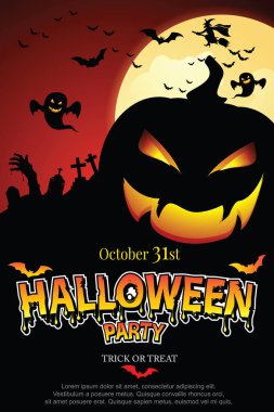 Cadılar Bayramı Davetiyesi. Vektör Eps 10