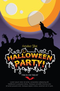 Cadılar Bayramı Davetiyesi. Vektör Eps 10