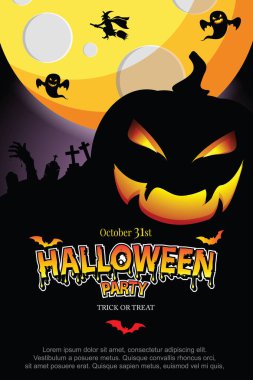 Cadılar Bayramı Davetiyesi. Vektör Eps 10