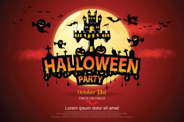 Cadılar Bayramı Cadılar Bayramı partisi yazı vektör.