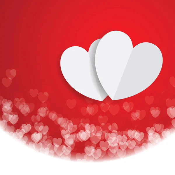 Valentinstag Abstrakten Hintergrund Mit Geschnittenem Papier Herz Vektorillustration — Stockvektor